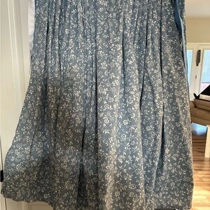 Blue Floral Colonial Period Petticoat Skirt Handmade